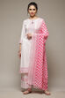 White LIVA Straight Kurta Suit Set image number 1
